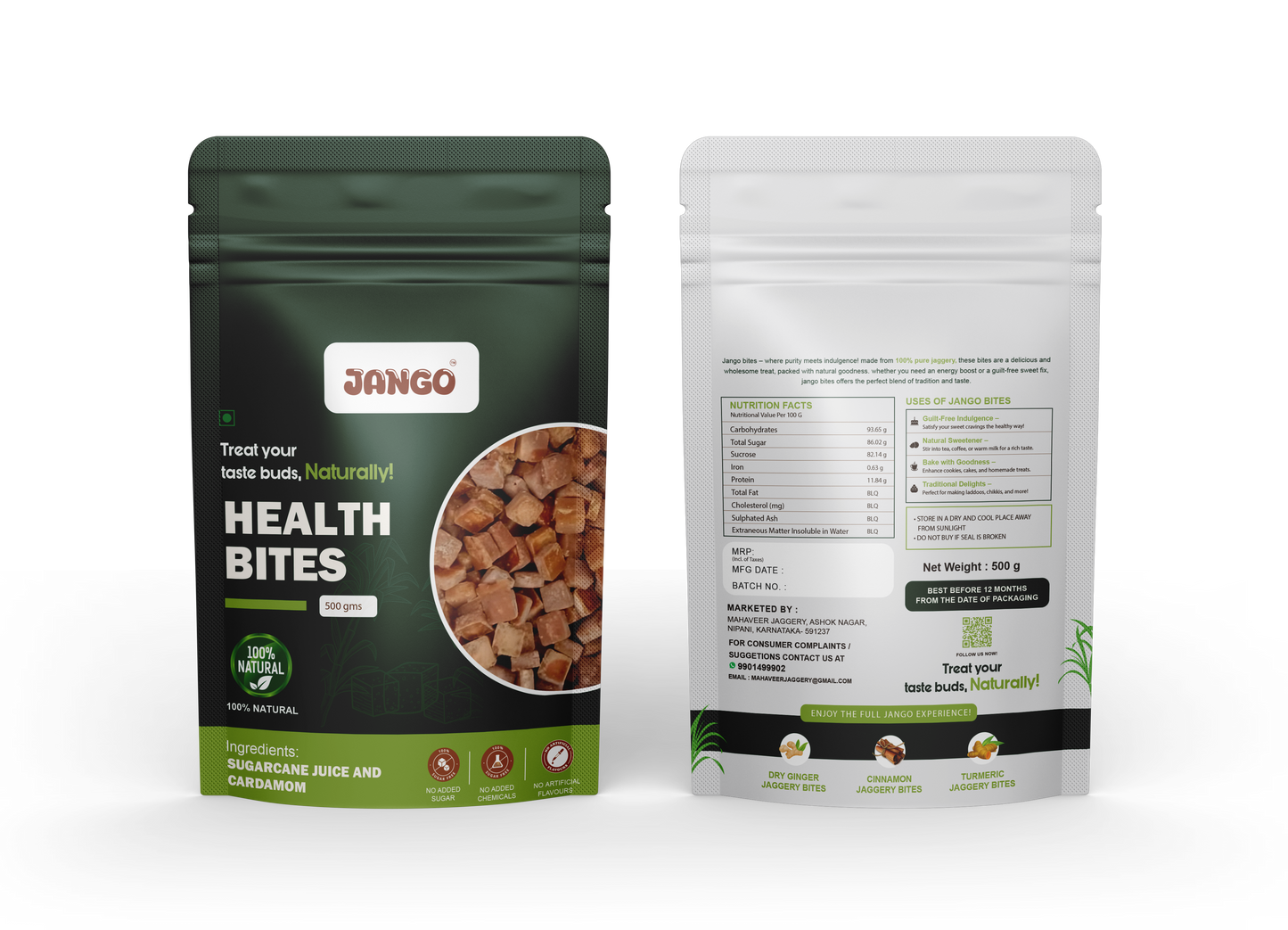 Natural Jaggery and Cardamom Treats 500gm